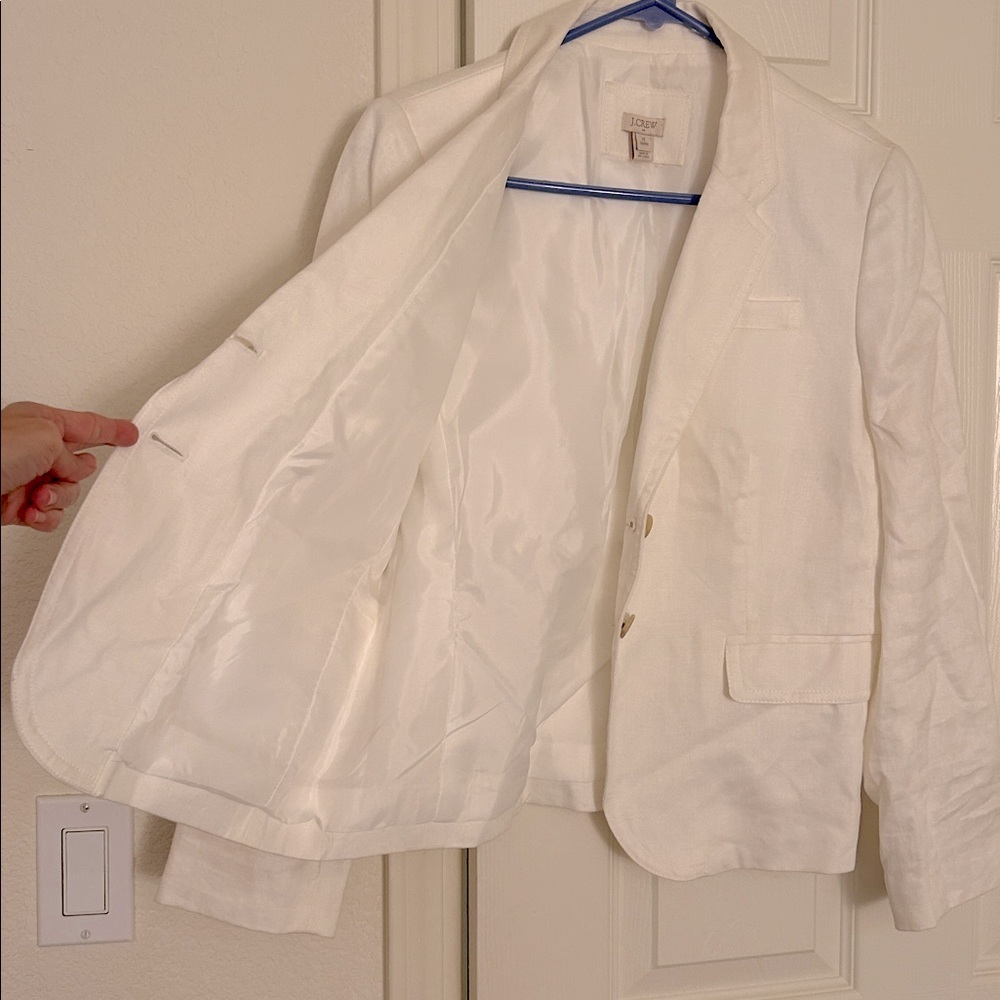 J. Crew Women's White Linen Blazer - Picture 14 of 16